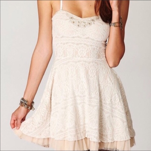 Free People✨✨Lace Strapless Embellished Dress - Picture 3 of 8